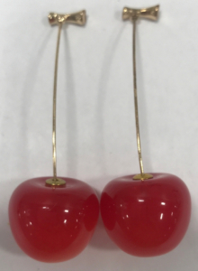 Pair Of Cherry And Stem Earrings