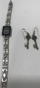Ladies Watch, Pair Of Earrings