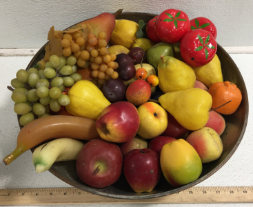 18&rdquo; Metal Bowl with Assorted Fruit