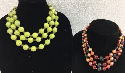 (2) Beautiful Beaded Necklaces