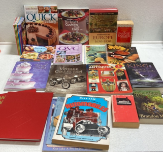 Various Cookbooks, Vintage Collection Guides, Stephen King&rsquo;s Dark Tower VI, Fablehaven, (2) &ldquo;What A Year It Was!&rdquo;, and more