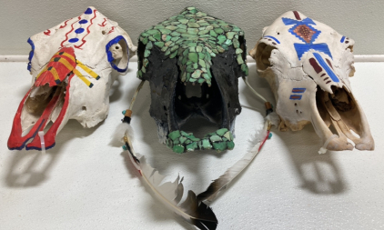 (3) Painted Cow Skulls