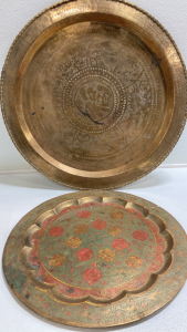 (2) Large Brass Platters