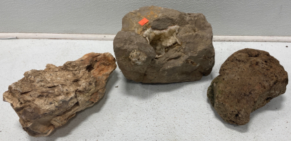 Big Geode, Petrified Wood, Pumice Stone