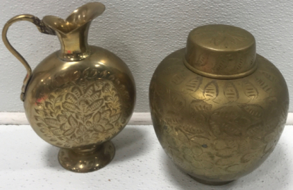 Brass Ginger Jar, Brass Pitcher