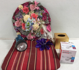 (1) Chair Cushion (1) Honeywell Motion Activated Light Fixture (1) Flashlight & More!!