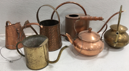 (6) Assorted Watering Cans/ Teapots