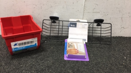 Assorted Storage Items And (2) Outlet Covers
