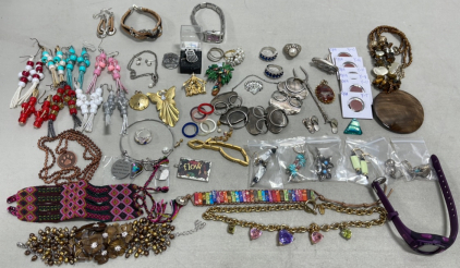 Various Jewelry And Accessories &hellip; Necklaces, Earrings, Bracelets, Pins And Watches