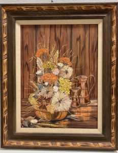 Framed Fall Floral Painting