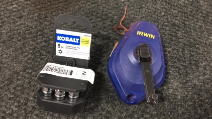 Irwin Strait Line and (8) Piece Kobalt Socket Set