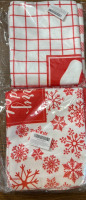 Christmas Table Covers, Kitchen Towels and Santa Hat - 4