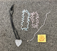 (4) Necklaces and Flower Magnet