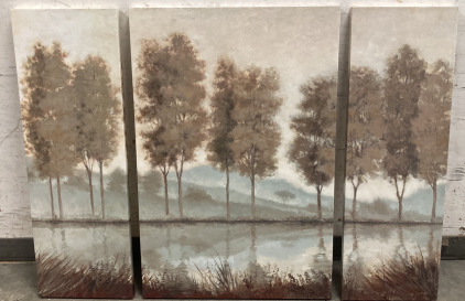 (3) Piece Trees Canvas Wall Art