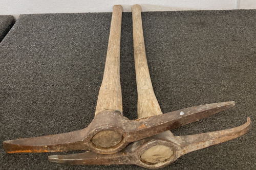 (2) Wood Handled Pick Axes