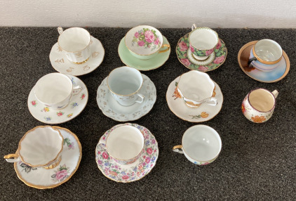 Tea Cups and Sauces (9 Sets and 2 Cups without Saucers)