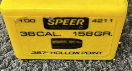 Speer 38CAL. 158Gr. .357 Hollow Point