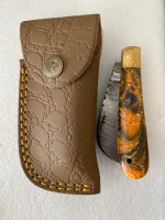 Damascus Knife and Sheath