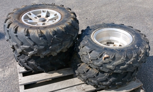 Full Set of Carlisle ATV Wheels and Tires - AT26X10R12 and AT26X8R12