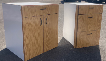 31&rsquo;&rsquo; x 27&rsquo;&rsquo; x 25&rsquo;&rsquo;, 31&rsquo;&rsquo; x 20&rsquo;&rsquo; x 25&rsquo;&rsquo; (1) 2 Door 1 Drawer Cabinet, (1) 3 Drawer Cabinet