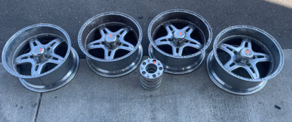 (4) 18&rsquo;&rsquo; Chrome Rims, (4) Unknown Wheel Spacers