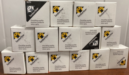 (15) Boxes Of (100) Timberline Nuts 1/4 Hex Nut Zinc NC