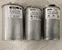 (4) Mars 60 MFD 440 Volt Run Capacitor, (1) Mars 25/5 MFD 440 Volt Dual Run Capacitor, (1) Mars 40 MFD 440 Volt Run Capacitor - 5