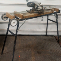 Sears Craftsman 8-1/4" Compound Miter Saw On Folding Sawhorse With Wheels