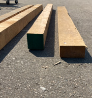 (3) 6’’ x 6’’ x 10’ Wooden Fence Post, (1) 8’’ x 4’’ x 10’ Wooden Fence Post - 2