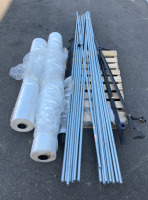 (16) 3/4’’ x 10’ EMT Pipe, (1) Metal Bed Frame, (1) Large 53’’ Clear Plastic, (1) Large 74’’ Clear Plastic