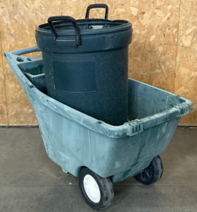 Garden Cart And 3’ Rubbermaid Trash Can