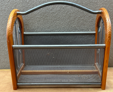 Metal And Wood Magazine Holder