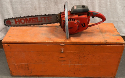 Chain Saw W/ Wooden Chest