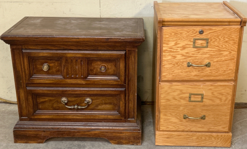 (2) Drawer Nightstand and Filing Cabinet