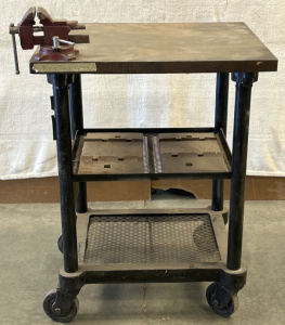 Metal Rolling Cart with Built in Vise