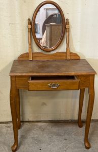 Wooden Vanity Table With Mirror