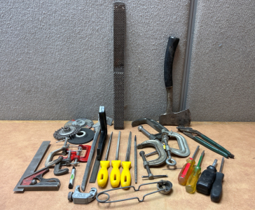 C-Clamps, Axe, Filers and More Tools