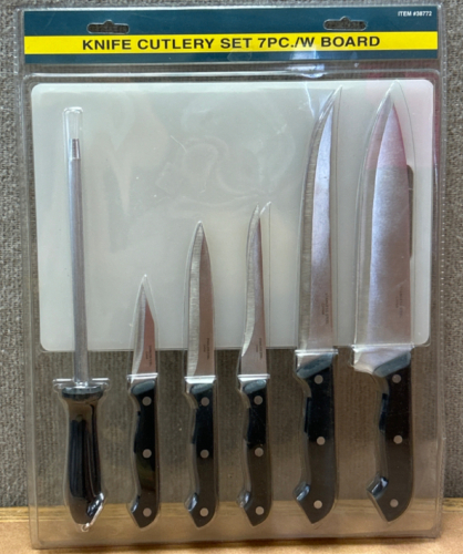 7 Pc. Knife Cutlery Set with Board
