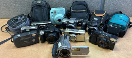 Vintage Cameras: Includes Camcorder, Film And Digital