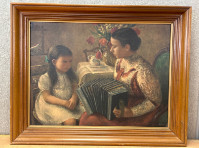 Framed Wall Art Gladys Rockmore Davis “The Music Lesson”