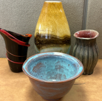 (3) Decorative Vases And Bowl