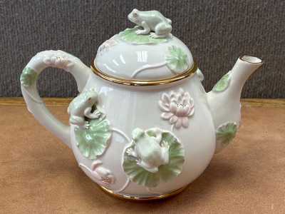 Vintage Lenox Floral Frog Teapot