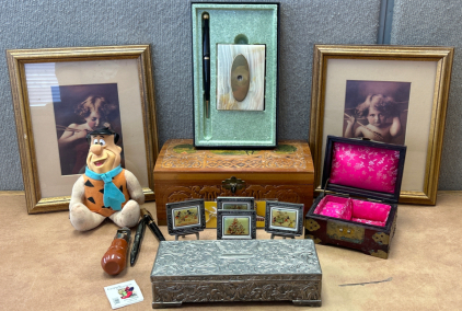 Home Goods Including: Jewelry Boxes, Mickey And Friends Memorabilia Pictures And More