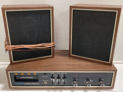 Vintage York Stereo Multiplex and 8 Track Player w/ (2) Speakers