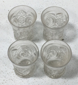 (4) 1930s Vintage Clear Glass
