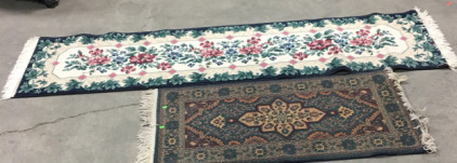 (1) Multi-Color Hallway Rug, (1) Small Traditional Rug