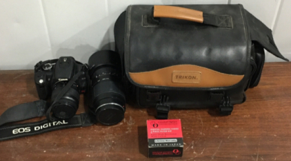 TRIKON Large Leather Camera Bag, Canon EOS Digital Camera w/ Digital Camera/video 3 Piece Filter Kit