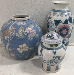 (3) Beautiful Ceramic Vases