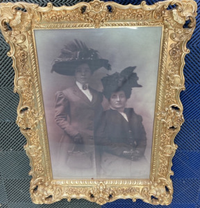 Large Framed Early Mother-Daughter Photograph