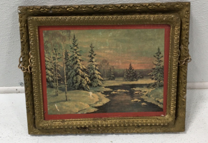 (2) Vintage Hand Painted Frames